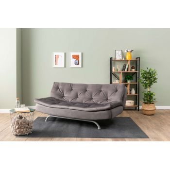 Canapea extensibila cu 3 locuri, Futon, 859FTN2892, Metal , Gri