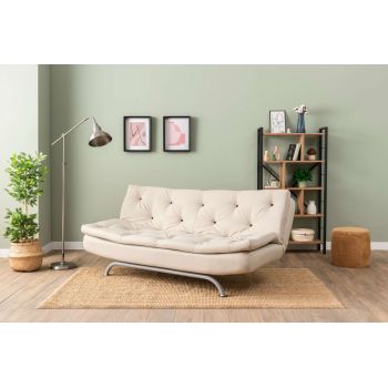 Canapea extensibila cu 3 locuri, Futon, 859FTN2898, Metal , Bej