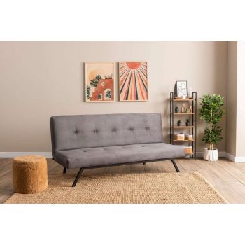 Canapea extensibila cu 3 locuri, Futon, 859FTN2899, Metal , Gri