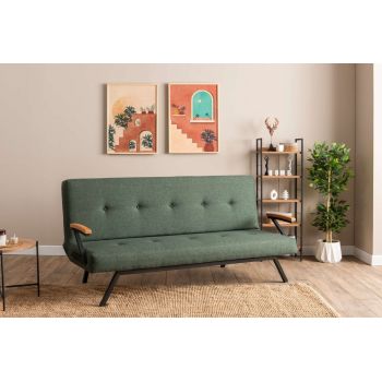 Canapea extensibila cu 3 locuri, Futon, 859FTN2908, Metal , Verde