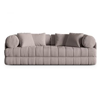 Canapea grej extensibilă cu tapițerie din țesătură bouclé 206 cm Kemi – Cosmopolitan Design