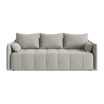 Canapea gri deschis extensibilă/cu spațiu de depozitare 225 cm Moku – Makamii