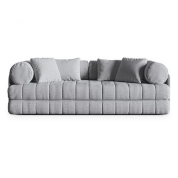 Canapea gri deschis extensibilă cu tapițerie din țesătură bouclé 206 cm Kemi – Cosmopolitan Design