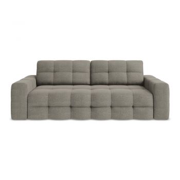 Canapea gri închis extensibilă cu tapițerie din țesătură bouclé 255 cm Milu – Makamii