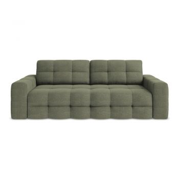 Canapea kaki extensibilă cu tapițerie din țesătură bouclé 255 cm Milu – Makamii