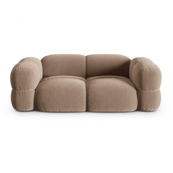 Canapea maro cu tapițerie din catifea 210 cm Loretto – Cosmopolitan Design