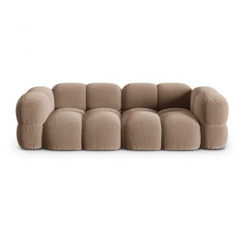 Canapea maro cu tapițerie din catifea 250 cm Loretto – Cosmopolitan Design