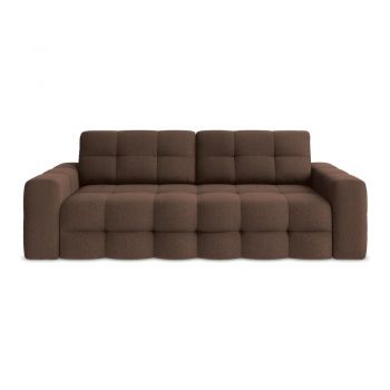 Canapea maro extensibilă cu tapițerie din țesătură bouclé 255 cm Milu – Makamii