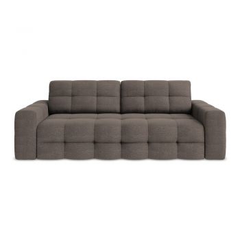 Canapea maro extensibilă cu tapițerie din țesătură bouclé 255 cm Milu – Makamii