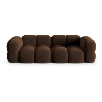 Canapea maro închis cu tapițerie din catifea 250 cm Loretto – Cosmopolitan Design