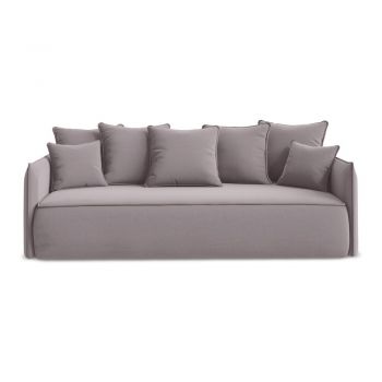 Canapea mov lavandă extensibilă/cu spațiu de depozitare cu tapițerie din catifea 225 cm Hula – Makamii