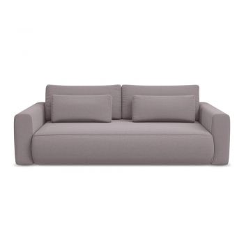 Canapea mov lavandă extensibilă/cu spațiu de depozitare cu tapițerie din catifea 238 cm Kapua – Makamii