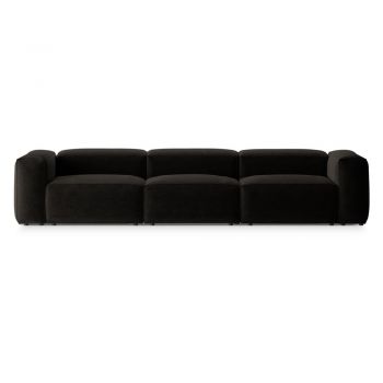 Canapea neagră 364 cm Bergano – Cosmopolitan Design
