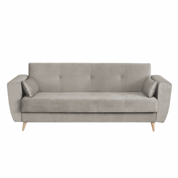 Canapea SIENA I extensibila, 3 locuri, cu arcuri si lada depozitare, bej, 225x85x95 cm