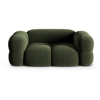 Canapea verde cu tapițerie din catifea 180 cm Loretto – Cosmopolitan Design