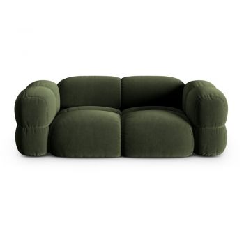 Canapea verde cu tapițerie din catifea 210 cm Loretto – Cosmopolitan Design