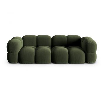 Canapea verde cu tapițerie din catifea 250 cm Loretto – Cosmopolitan Design