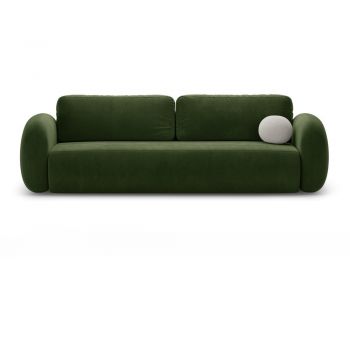 Canapea verde extensibilă/cu spațiu de depozitare cu tapițerie din catifea 262 cm Tonale – Cosmopolitan Design