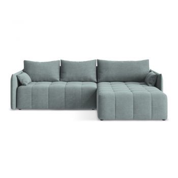 Colțar albastru extensibil/cu spațiu de depozitare (cu colț pe partea dreaptă/cu șezlong) Moku – Makamii