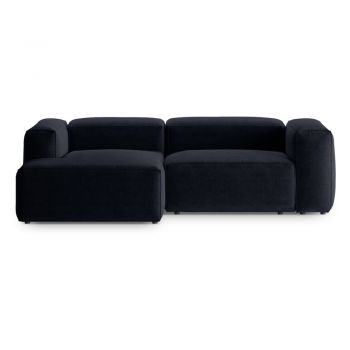 Colțar albastru închis (cu colț pe partea stângă/cu șezlong) Bergano – Cosmopolitan Design