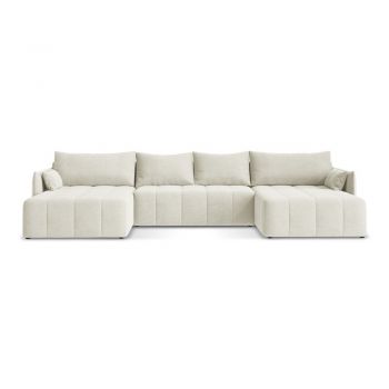 Colțar bej extensibil/cu spațiu de depozitare (în formă de 