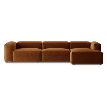 Colțar cărămiziu (cu colț pe partea dreaptă/cu șezlong) Bergano – Cosmopolitan Design
