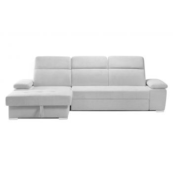 Colțar Extensibil TRENDY, cu ladă de depozitare, cu tetiere reglabile, variante stânga/dreapta 295x170x105 cm