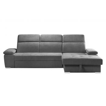 Colțar Extensibil TRENDY, cu ladă de depozitare, cu tetiere reglabile, variante stânga/dreapta 295x170x105 cm
