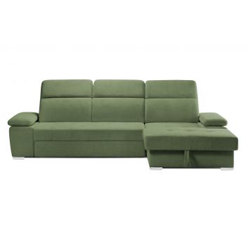 Colțar Extensibil TRENDY, cu ladă de depozitare, cu tetiere reglabile, variante stânga/dreapta 295x170x105 cm