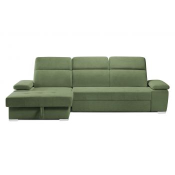 Colțar Extensibil TRENDY, cu ladă de depozitare, cu tetiere reglabile, variante stânga/dreapta 295x170x105 cm