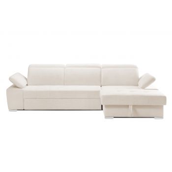 Colțar Extensibil TRENDY, cu ladă de depozitare, cu tetiere reglabile, variante stânga/dreapta 295x170x105 cm