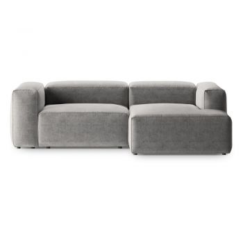 Colțar gri deschis (cu colț pe partea dreaptă/cu șezlong) Bergano – Cosmopolitan Design