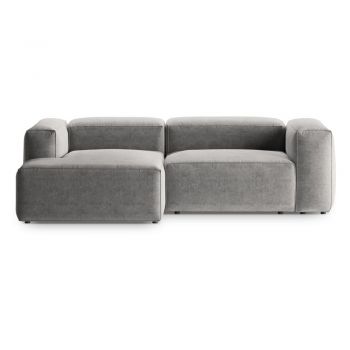 Colțar gri deschis (cu colț pe partea stângă/cu șezlong) Bergano – Cosmopolitan Design