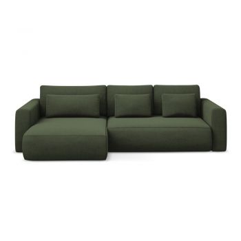 Colțar kaki extensibil/cu spațiu de depozitare (cu colț pe partea stângă/cu șezlong) Kapua – Makamii