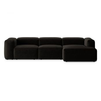 Colțar negru (cu colț pe partea dreaptă/cu șezlong) Bergano – Cosmopolitan Design
