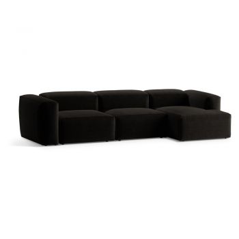Colțar negru (cu colț pe partea dreaptă/cu șezlong) Bergano – Cosmopolitan Design