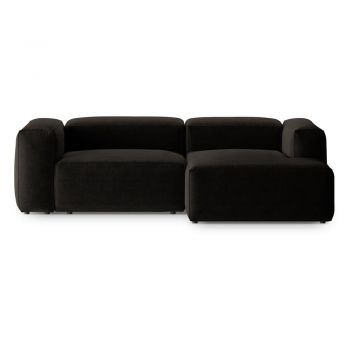 Colțar negru (cu colț pe partea dreaptă/cu șezlong) Bergano – Cosmopolitan Design