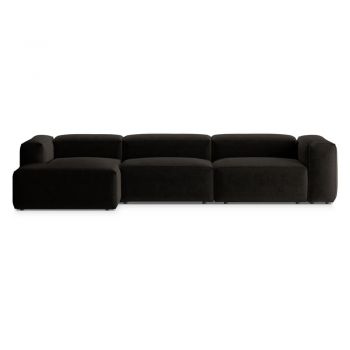 Colțar negru (cu colț pe partea stângă/cu șezlong) Bergano – Cosmopolitan Design