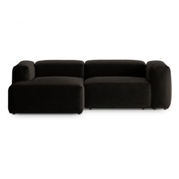 Colțar negru (cu colț pe partea stângă/cu șezlong) Bergano – Cosmopolitan Design