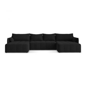 Colțar negru extensibil/cu spațiu de depozitare (în formă de 