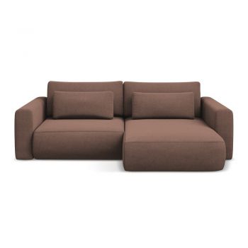 Colțar roz extensibil/cu spațiu de depozitare (cu colț pe partea dreaptă/cu șezlong) Kapua – Makamii
