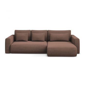 Colțar roz extensibil/cu spațiu de depozitare (cu colț pe partea dreaptă/cu șezlong) Kapua – Makamii