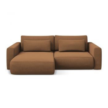 Colțar teracotă extensibil/cu spațiu de depozitare (cu colț pe partea stângă/cu șezlong) Kapua – Makamii