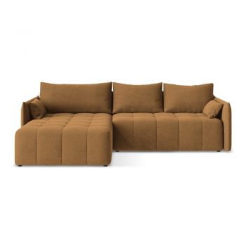 Colțar teracotă extensibil/cu spațiu de depozitare (cu colț pe partea stângă/cu șezlong) Moku – Makamii