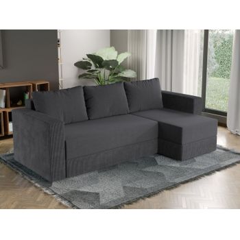 Coltar Extensibil Alfa Catifea / Reiat Gri Inchis