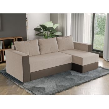 Coltar Extensibil Alfa Stofa Bej / Piele Maro