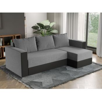 Coltar Extensibil Alfa Stofa Gri Deschis / Piele Gri