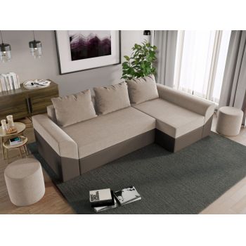Coltar Extensibil Cali Stofa Bej / Piele Maro