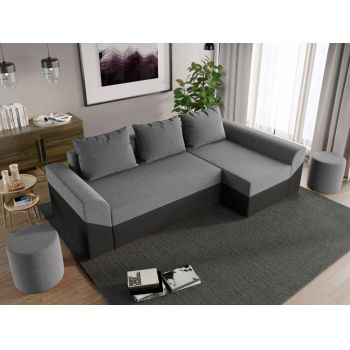 Coltar Extensibil Cali Stofa Gri Deschis / Piele Gri