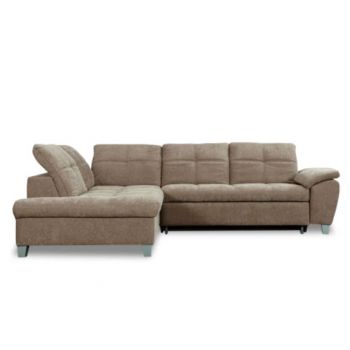 Coltar Extensibil Cu Otoman Mic Stanga Sevilia Lux, 5 Locuri, Tetiere Reglabile, Maro, 280 Cm